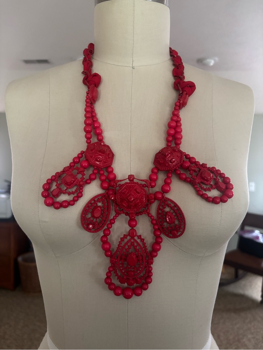 Bold Red Statement Necklace